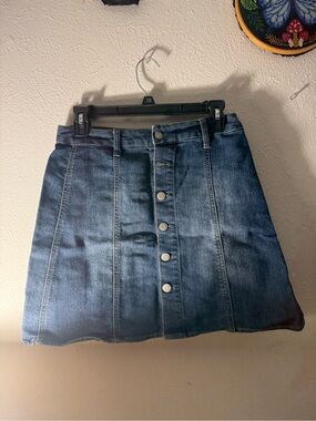 Mossimo Supply Co. Dark Blue Button-Front Denim Skirt - size 4